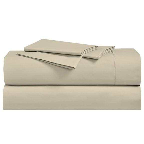 New Soft 100% Cotton Brushed Percale Sheet Sets Long-Stable Cotton 250 Thread Count Sheets With Deep pockets - California King - Tan