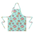 thumbnail image 2 of Pioneer Flower Floral Print Pattern Apron for Women and Men, Cotton Linen Waterproof with Pockets, Adjustable, 33x27 Inch for Kitchen, Gardening, BBQ, Salon, 2 of 6
