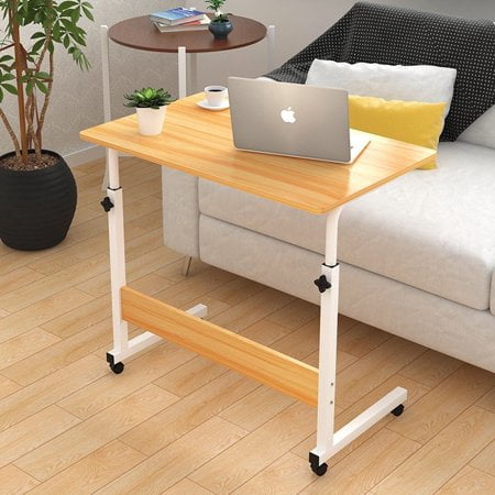 Ktaxon Side Table Adjustable Movable w/Wheels Portable Laptop Stand for Bed Sofa