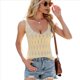 thumbnail image 3 of Camisetas Sin Mangas de Punto para Mujer, con Cuello en V y Ojales, Camisetas Básicas de Verano, Modernas, Informales, Ajustadas Albaricoque S, 3 of 10