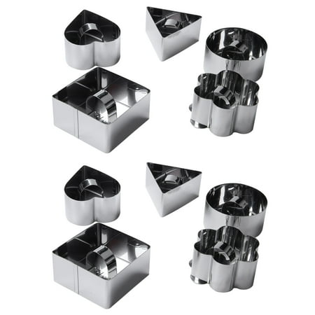 

10 Pcs/Set Stainless Steel Cake Ring Square Dessert Mousse Mold with Pusher Lifter Cooking Rings Cake Utensils Cooking Tools