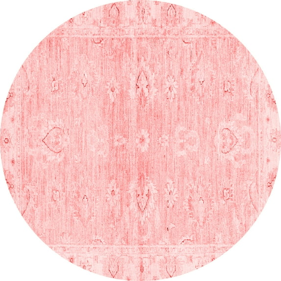 Ahgly Company Indoor Round Abstract Red Modern Area Rugs, 6' Round