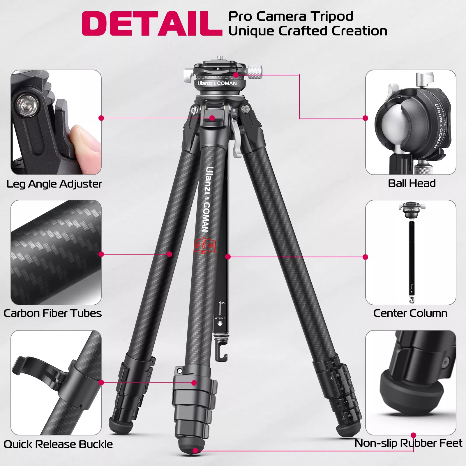 Ulanzi 3028 Zero Y Lightweight Travel Tripod for DSLR Camera - Lightweight, Versatile, and Durable