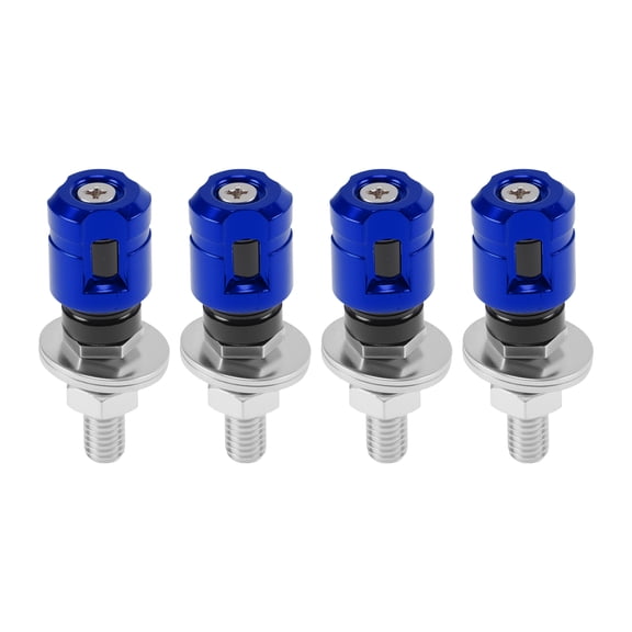 Tornillos de matrícula universales para motocicletas M6 de Unique Bargains, 4.35 cm, kit de tornos de matrícula antirrobo de aleación de aluminio azul, 4 piezas