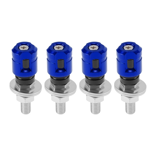 Tornillos de matrícula universales para motocicletas M6 de Unique Bargains, 4.35 cm, kit de tornos de matrícula antirrobo de aleación de aluminio azul, 4 piezas