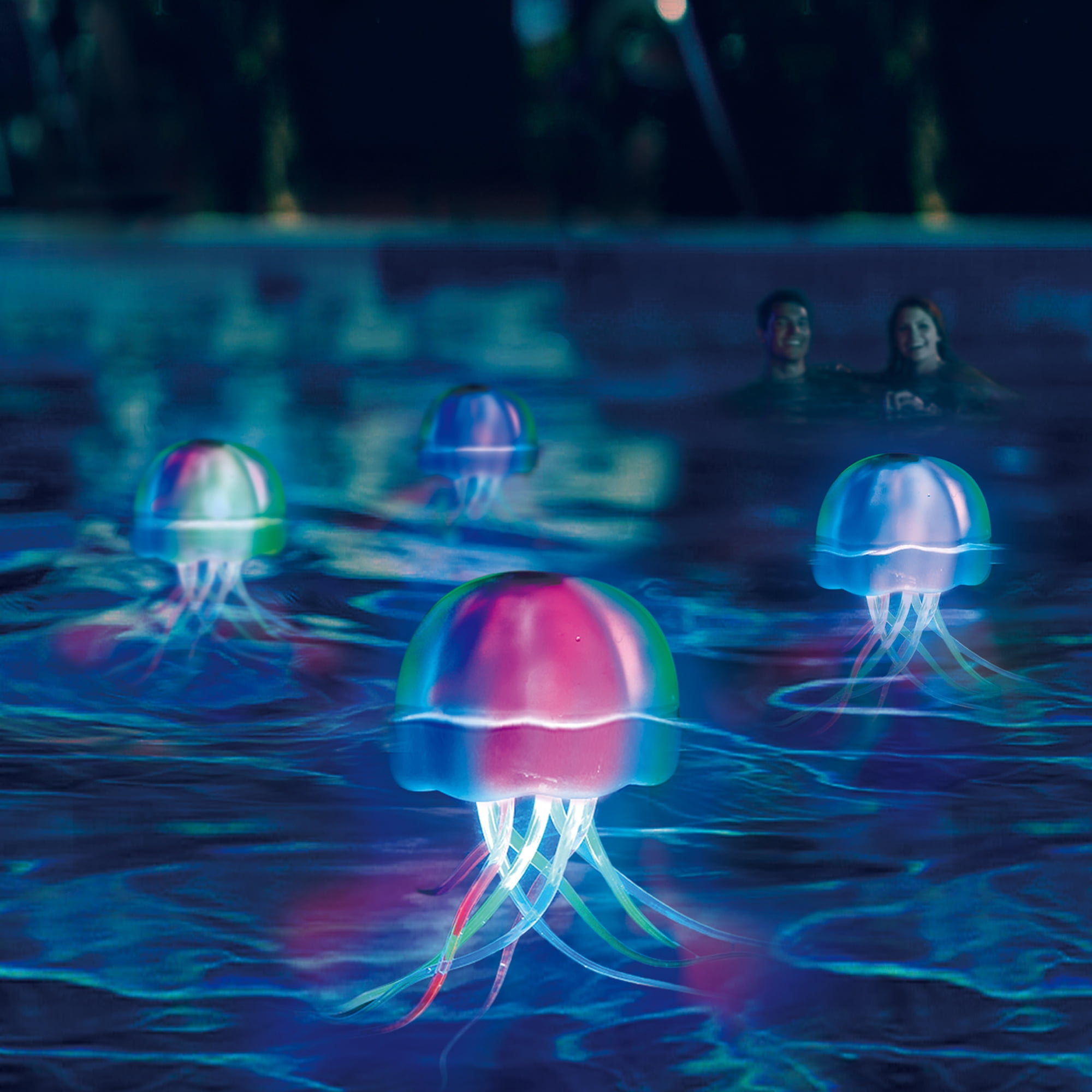 Summer Waves® Aqua Glow Floating LED Jellyfish - Walmart.com ...