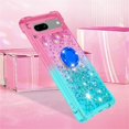 thumbnail image 6 of Clear Case for Google Pixel 7a with Kickstand for Girls Women, Liquid Glitter Sparkle Bling Cute Case Gradient Quicksand Cover for Google Pixel 7a JB Powder Blue, 6 of 15