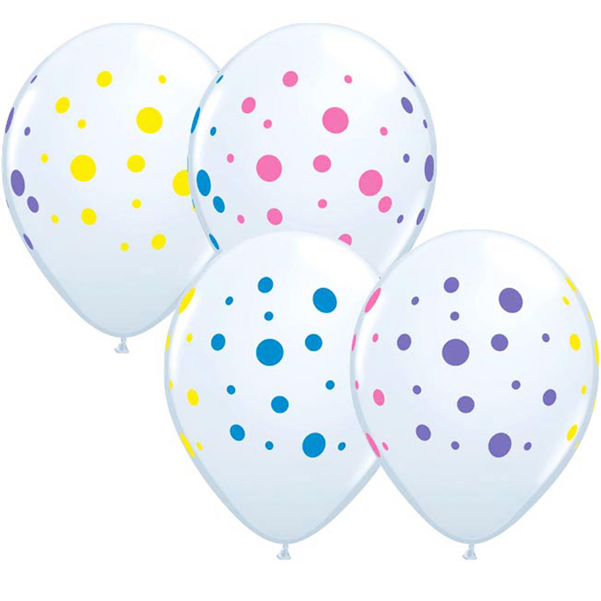 Qualatex - 11 Colorful Polka Dots Latex Balloons (50ct)