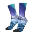 thumbnail image 2 of Uemuo Night At Lake Aurora 1 Pattern Women's Crew Socks, Soft Durable Breathable Moisture-Wicking with Odor Control Cotton socks, 2 of 9
