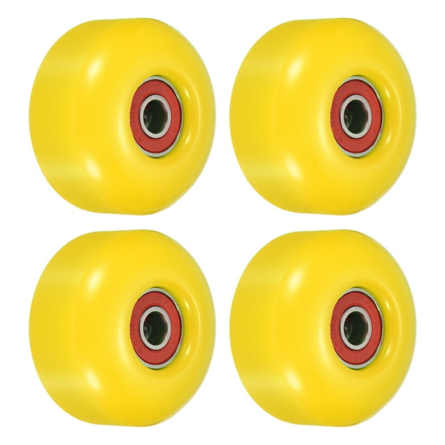 Unique Bargains Roue de Skateboard 52mm avec Roulements ABEC-9 Roues de Rue pour Skateboards Cruiser Roue 95A, Jaune Rouge Lot de 4