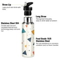 thumbnail image 3 of Yayeee 20oz Insulated Water Bottle Double Wall Stainless Steel with Flip Straw Lid, Beige Simple Shapes, 3 of 7
