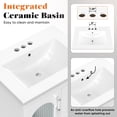 thumbnail image 6 of Gianna 24" Modern Bathroom Vanity with Ceramic Basin, Undermount Vanity Sink Cabinet with 1 Door and 2 Drawers, Free Standing Bathroom Storage Cabinet with Sink Combo Set, White, 6 of 7