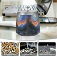 thumbnail image 6 of Yayeee Ashtray with Lid for Cigarette Smokeless Stainless Steel Home Ash Holder, Mountains and Forests, 6 of 7