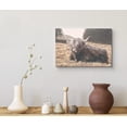 thumbnail image 3 of HFDF Canvas Print Wall Art Shaggy Brown Ox Laying in Farm Field Animals Wilderness Photography Realism Rustic Scenic Relax/Calm Multicolor for Living Room, Bedroom, Office 10x8inch Framed, 3 of 5