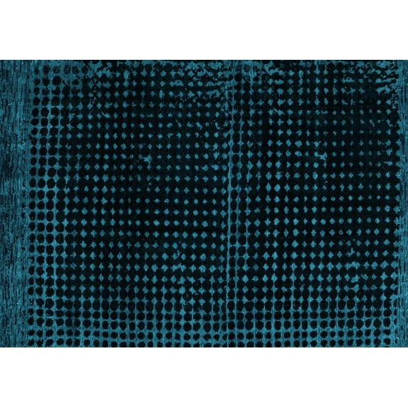 Ahgly Company Indoor Rectangle Abstract Light Blue Modern Area Rugs, 2' x 5'