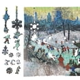 thumbnail image 2 of Wooden Jigsaw Puzzles for Adults - Uniquely Shaped Pieces - made in USA by FoxSmartBox - 370 Pieces - Skating in Central Park, 2 of 8