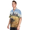 thumbnail image 2 of Duck Houses Trees Wheat Men's Hawaiian Wrinkle Free Button Down Short Sleeve Shirt Casual Shirts Beach Shirts, 2 of 8
