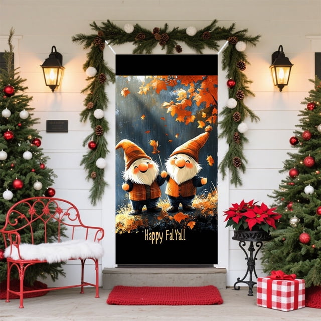 Cubrepuertas Navideño de 89 X 180 Cm - Diseño de Papá Noel - Decoración Navideña para La Puerta - Decoración para Fiestas y Festivales