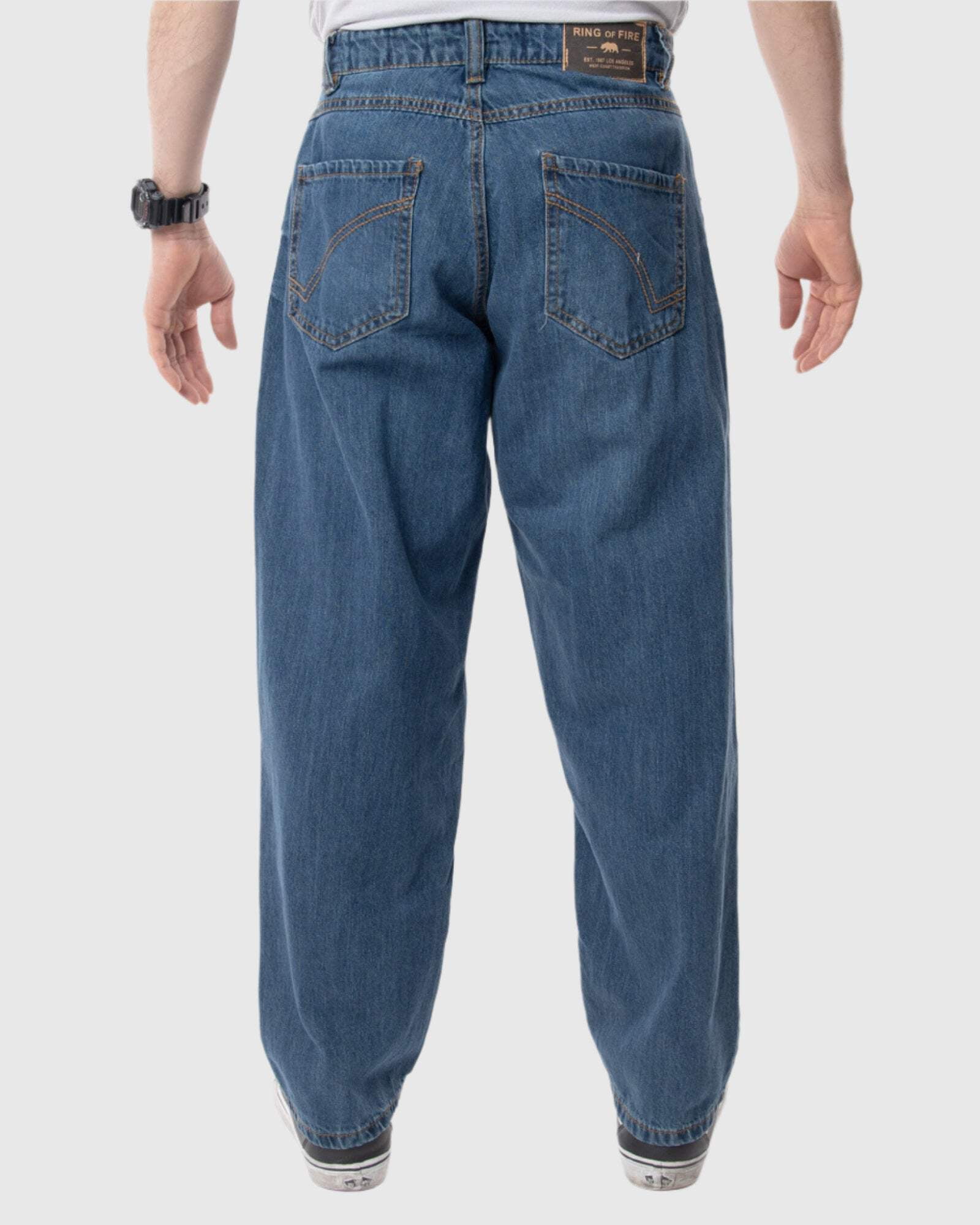 MEN'S DROOPY DROP CROTCH LOOSE FIT JEANS