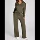 thumbnail image 4 of Conjuntos de Dos Piezas para Mujer, Cuello en V, Conjuntos Casuales A Juego, Ropa de Estar por Casa, Ropa de Otoño, Conjuntos de Viaje, Moda Verde XXL, 4 of 6