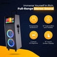 thumbnail image 3 of Lohoms 4000W Dual 10" Woofers Portable Karaoke Machine with 14.1" Touchscreen and 2 Wireless Mics, 3 of 10