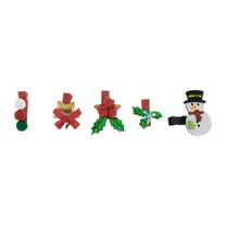 5 Pcs Snowman Style Hair Clips Hairdo Clips for Girls for Children Red Green