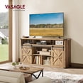 thumbnail image 4 of VASAGLE TV Stand for TVs up to 65", Farmhouse TV Console, 2 Sliding Barn Doors, for Living Room, Natural, 4 of 9