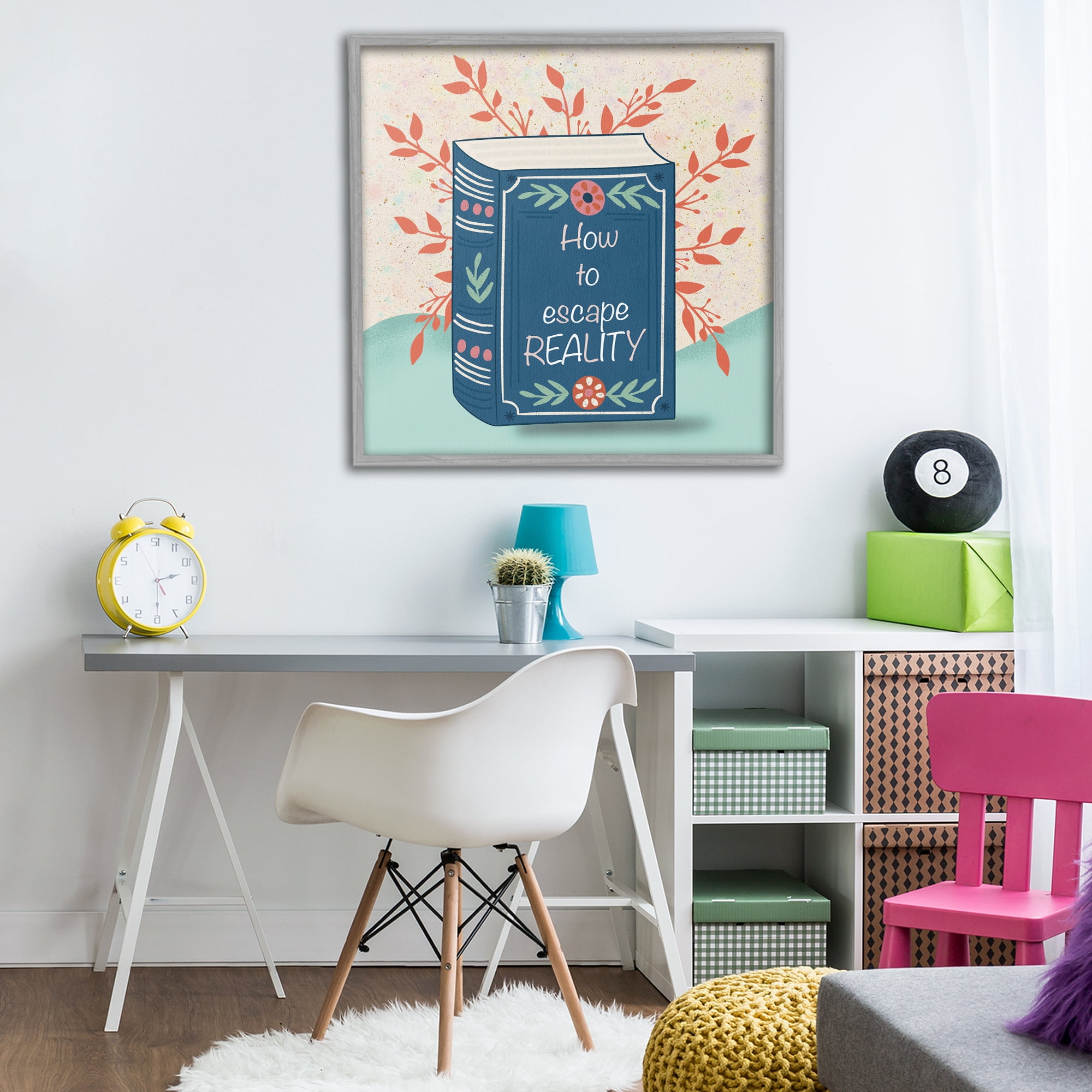 Stupell Industries How To Escape Reality Gray Framed Giclee Art, design by Julia Frost