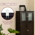 thumbnail image 6 of Killeryuki Bathroom Floor Cabinet, Freestanding Storage Cabinet w/Glass Doors, Wood Kitchen Cupboard w/Adjustable Shelf, Bathroom Storage Cabinet for Hallway Living Room Office (Cabinets, Brown), 6 of 9