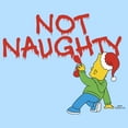 thumbnail image 2 of Men's The Simpsons Christmas Bart Not Naughty  Graphic Tee Light Blue Large, 2 of 4
