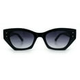 thumbnail image 5 of Womens Mod Fashion Rectangular Cat Eye Thick Temple Designer Sunglasses Black - Smoke, 5 of 7