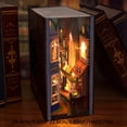 thumbnail image 3 of Miniature Book Nook Kit, Wooden Dollhouse, Warm Lighting, 10X4X7 In, Diorama, Cottage Decor, Handmade Craft, Hobby Kit, Birthday Gift, 1 Pc, 3 of 6