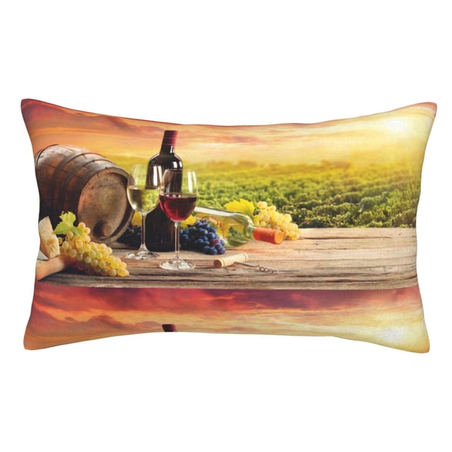 Balery Red Wine Glasses Funda de Cojín Estampada, Regalos para Mujeres, Regalos de Amor para Ella, Regalos para Novia o Esposa, Funda de Almohada-16"x24"