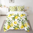 thumbnail image 2 of Manfei Lemon Bedding Comforter Set 7 Pieces,Cute Fruit Queen Bedding Sets,Yellow Green White Queen Sheet Sets,Super Cozy Room Decor Reversible, 2 of 7