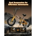 thumbnail image 6 of Jasion Hunter Pro Electric Bike for Adults, 1000W Folding Ebike with 48V 15AH Removable Battery, 20" x 4.0 Fat Tire Foldable Electric Bicycle, 80 Miles Range, App Control, UL 2849, 6 of 10