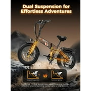 Jasion Hunter Pro Electric Bike for Adults, 1000W Folding Ebike with 48V 15AH Removable Battery, 20 x 4.0 Fat Tire Foldable Electric Bicycle, 80 Miles Range, App Control, UL 2849