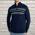 thumbnail image 2 of GigrtiJin Pull à Quart de Zip pour Hommes Manches Longues Col Montant Pull Rayé Mode Décontracté Confortable, 2 of 5