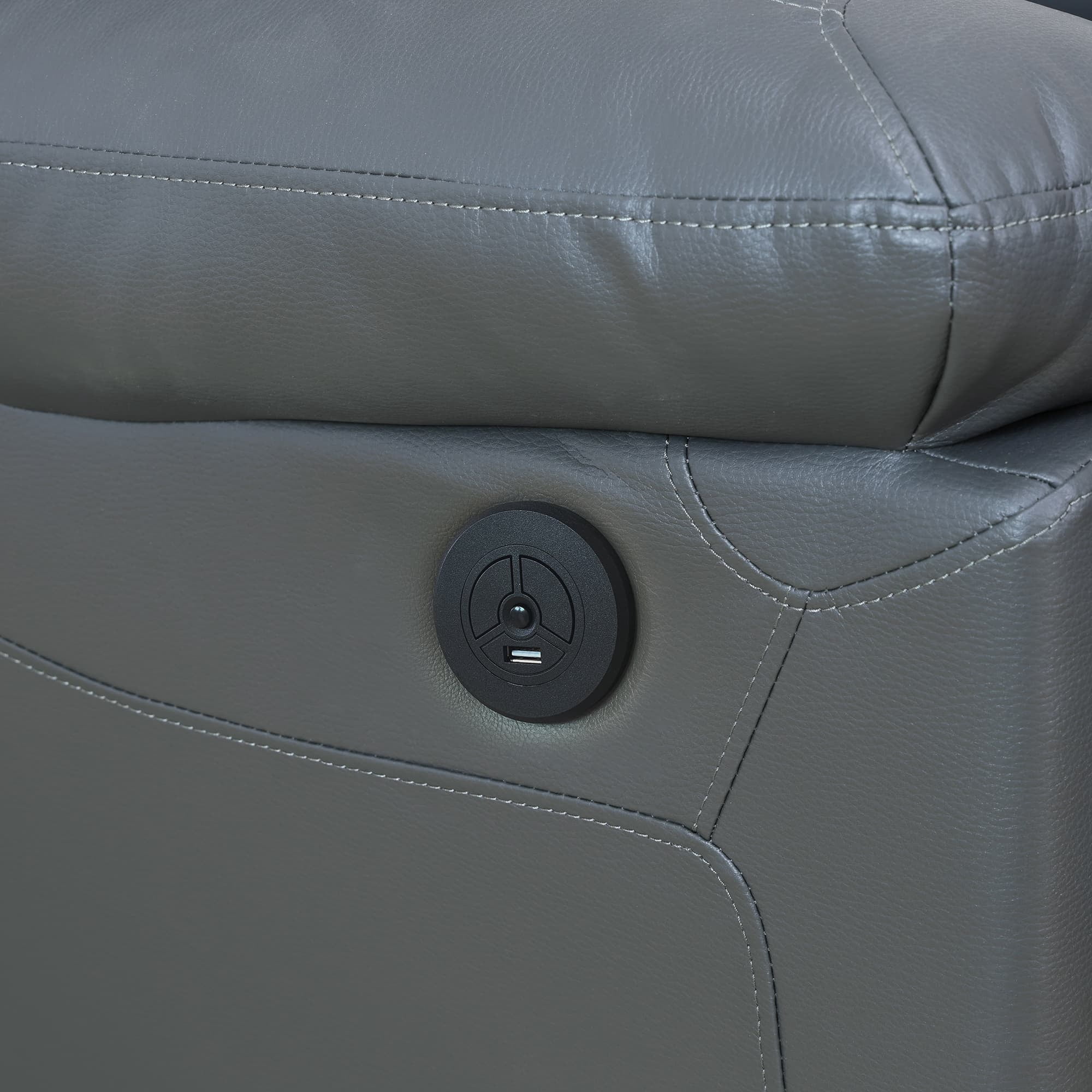 MAYEERTY Power Recliner Chair, Electric Leather Reclining Chair with USB Charging & Adjustable Backrest for Living Room, Brown