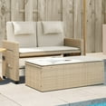 thumbnail image 1 of vidaXL Reclining Garden Bench with Cushions Beige Poly Rattan, 1 of 5