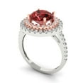 thumbnail image 2 of Clara Pucci 14K White/Rose Gold 2.6ct Garnet Halo Ring for Women, 2 of 8