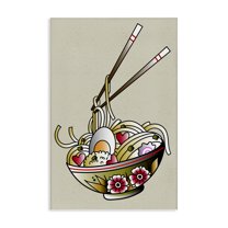 Stupell Industries Tattoo Style Ramen Bowl Food & Beverage Painting Wrapped Canvas Art Print Wall Art, 20 x 30