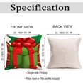 thumbnail image 5 of Merry Christmas Santa Claus Gifts Throw Pillow Covers Red Green Holly Leaves Bowknot Square Decorative Pillow Cases Cushion Cover Home Outdoor Decorations Sofa Cotton Linen 20x20 Inch, 5 of 6