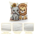 thumbnail image 4 of JEUXUS Aesthetic Decorative Watercolor Animal Sunflower Sherpa Short Plush Pillowcase White, 4 of 5