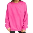 thumbnail image 6 of Itsame Valentine's Sweatshirt Womens Long Sleeve T-Shirts Loose Crew Neck Tops Hot Pink Size XS, 6 of 9