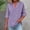 Purple, variant on Dpjklzsn Women's Cotton Linen Henley Blouse, Mid Sleeve V-Neck Summer Shirt