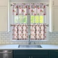 thumbnail image 3 of Pioneer Kitchen Curtains and Valance Set 24 Inch Tier Pink Little Flowers Curtains Small Drapes for Cafe Living Room Bathroom Farmhouse 3 Pieces Set Rod Pocket, 3 of 6