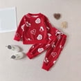 thumbnail image 2 of NIEWTR Toddler 2-Piece Pajamas Set for Girl Girl Features Long Sleeve Top + Elastic Waist Long Pants Breathable Comfy for 2T-5T Gift Set(A-Red,2-3 Years), 2 of 9