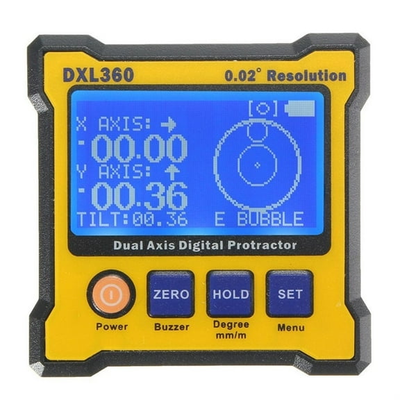 Digital Protractor Level Inclinometer Measuring Angle Ruler Elevation Meter DXL360 Dual Axis,rechargable Magnetic,Resolutin 0.02
