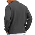 thumbnail image 6 of Lumtrix Men's Sweatshirt Waffle Knit Quarter Zip Pullover Long Sleeve Casual Fashion Big Tall Golf Polo Shirts Mock Neck Sweater Black S, 6 of 7
