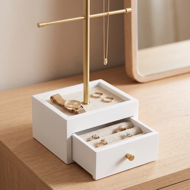Hives and Honey Katie Jewelry Stand, White Gold Accents photo 4